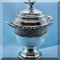 S43. Silverplate footed serving dish with lid. 